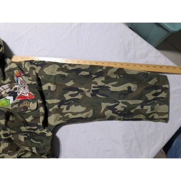 Antica Sartoria By Giacamo Cinque Women One Size Camo Embellished Hooded Jacket